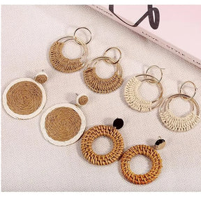 Boho Hoop Brincos para Mulheres, Bohemia, Verão, Praia