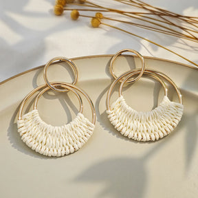 Boho Hoop Brincos para Mulheres, Bohemia, Verão, Praia