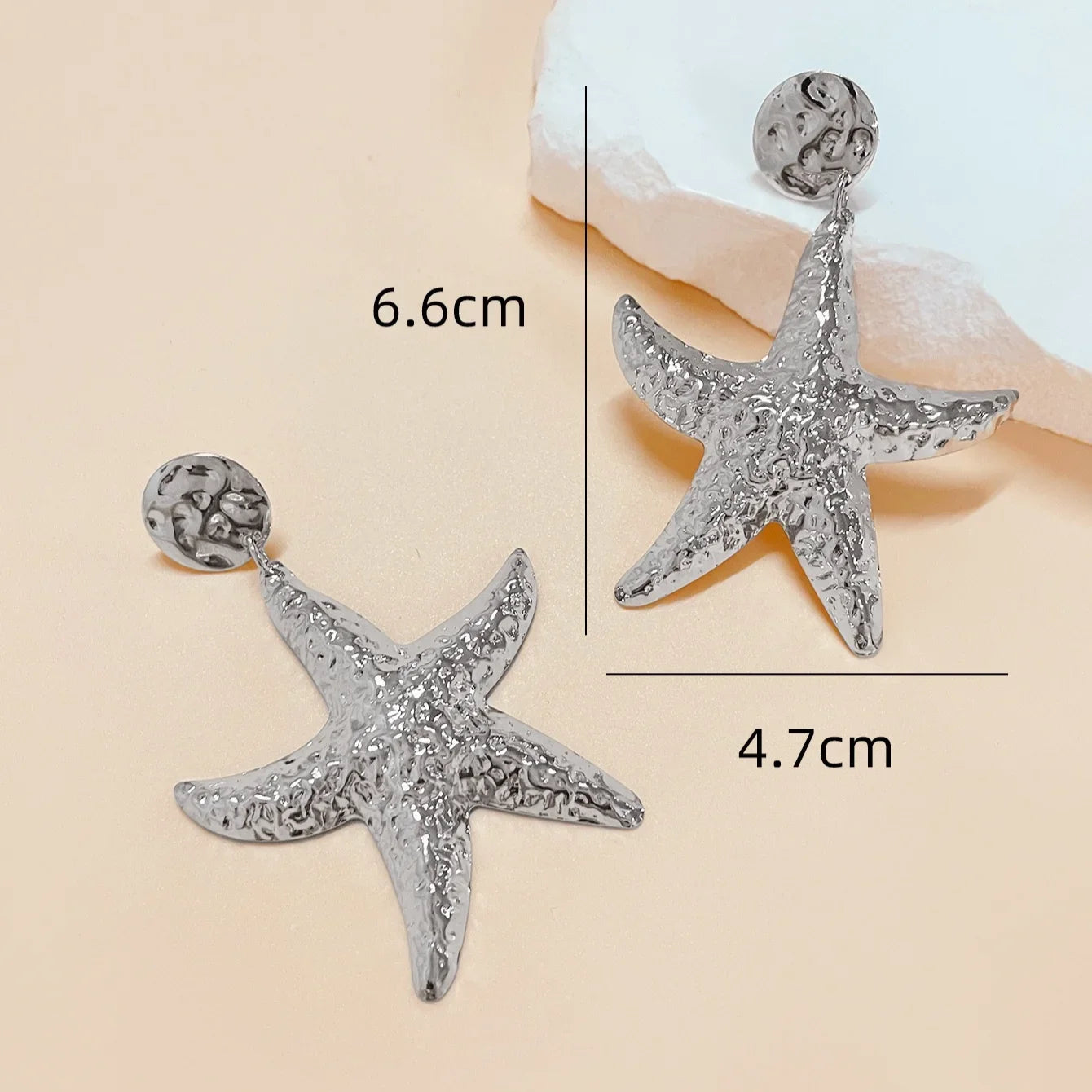 Brincos vintage com concha estrela do mar para mulheres