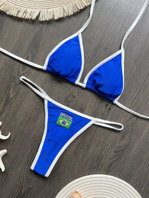 brasil bandeira contraste split bikini